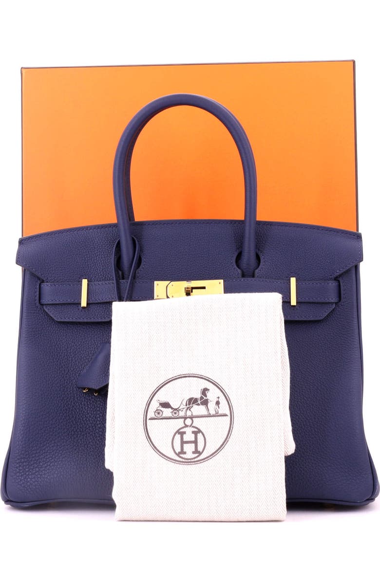 Pre-Owned Hermes Birkin Handbag Blue Togo with Gold Hardware 30, Alternate, color, Bleu Navy