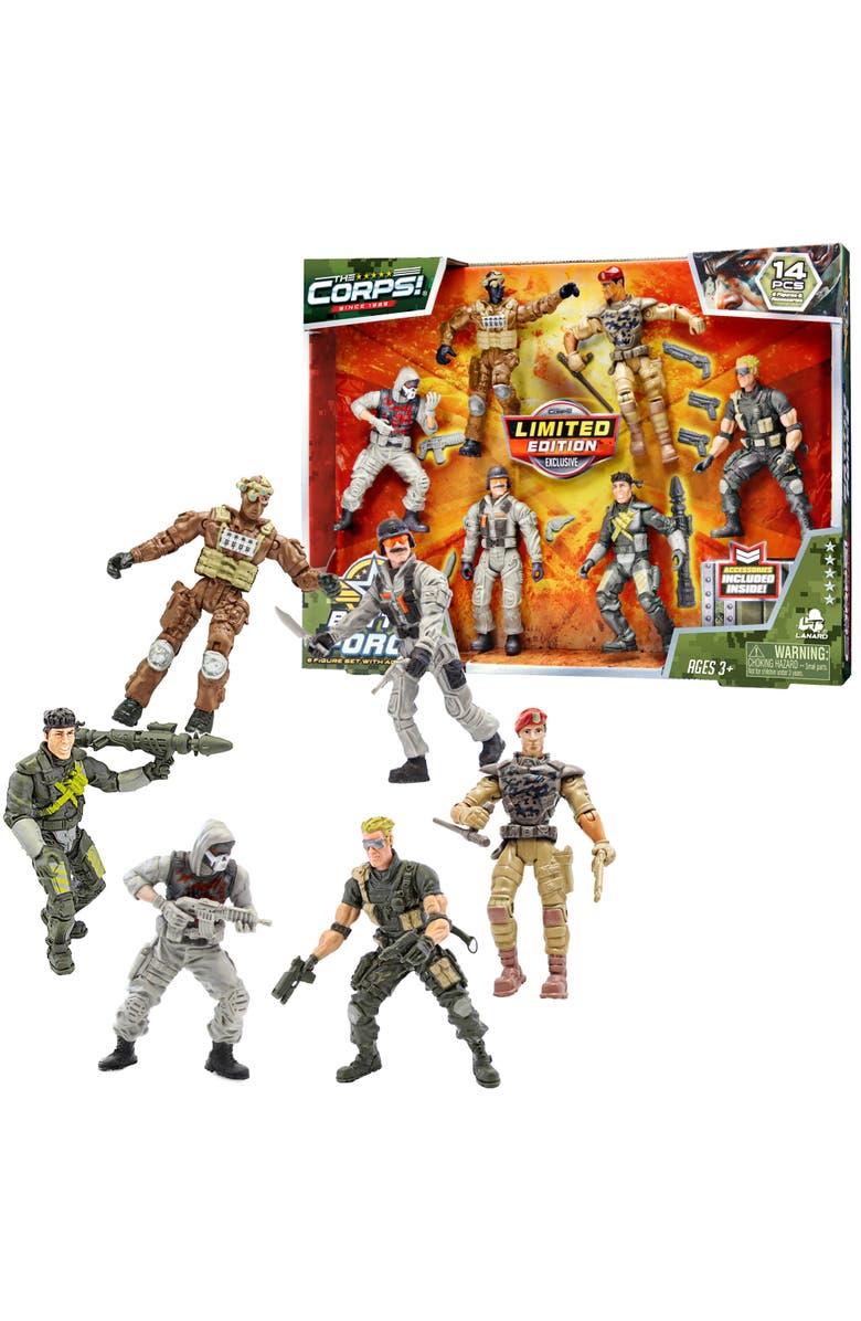 Lanard The Corps! Battle Force 6 Pack Action Figures, 3+, Alternate, color, 