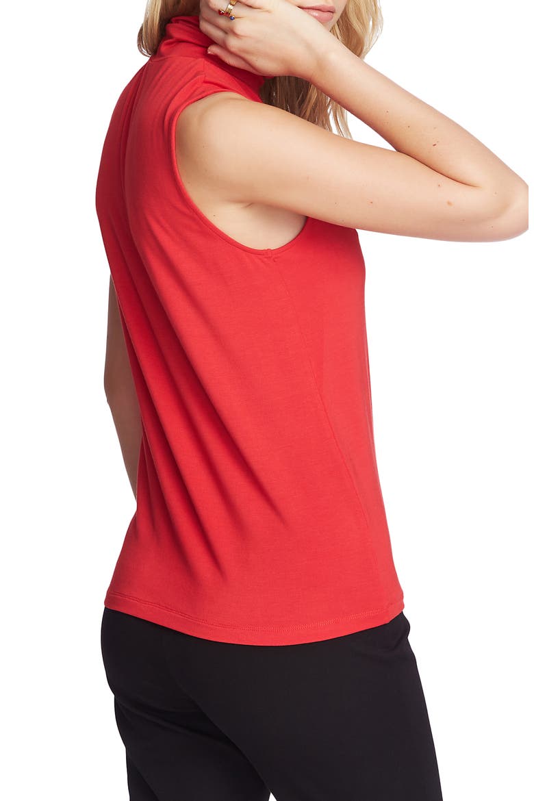 Sleeveless Turtleneck Top, Alternate, color, PREPPY RED