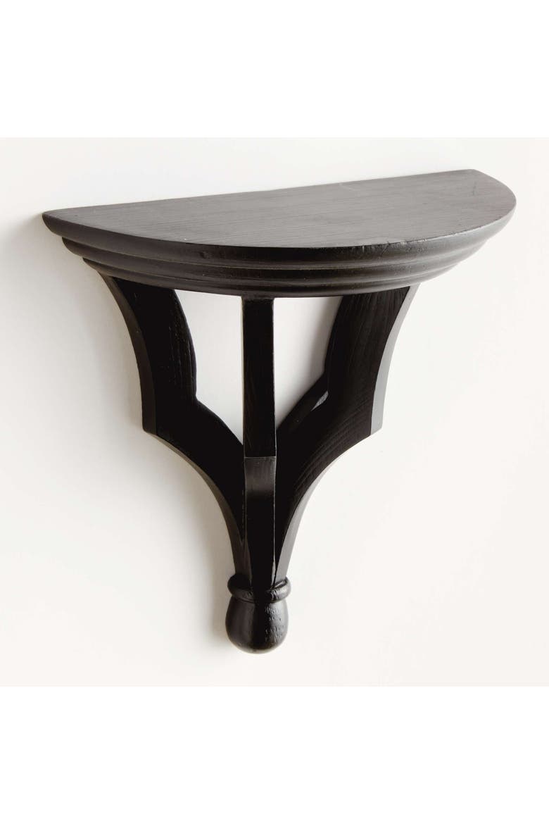 Bennett Antique White Floating Wall Shelf, Alternate, color, Black