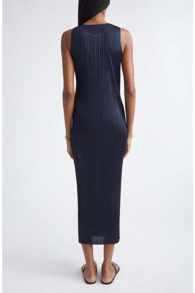 New Colorful Basics 4 Pleated Sleeveless Dress, Alternate, color, NAVY
