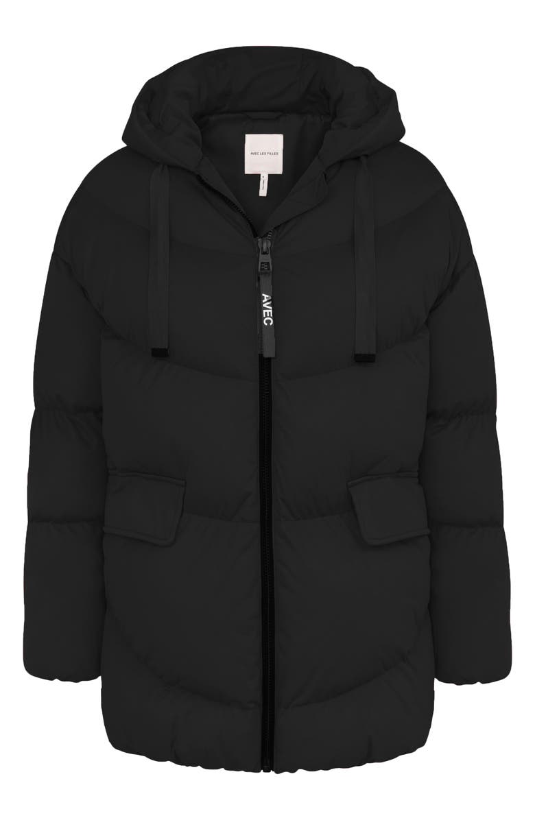 Avec Les Filles Water Resistant Hooded Cozy Duvet Puffer Jacket, Alternate, color, 