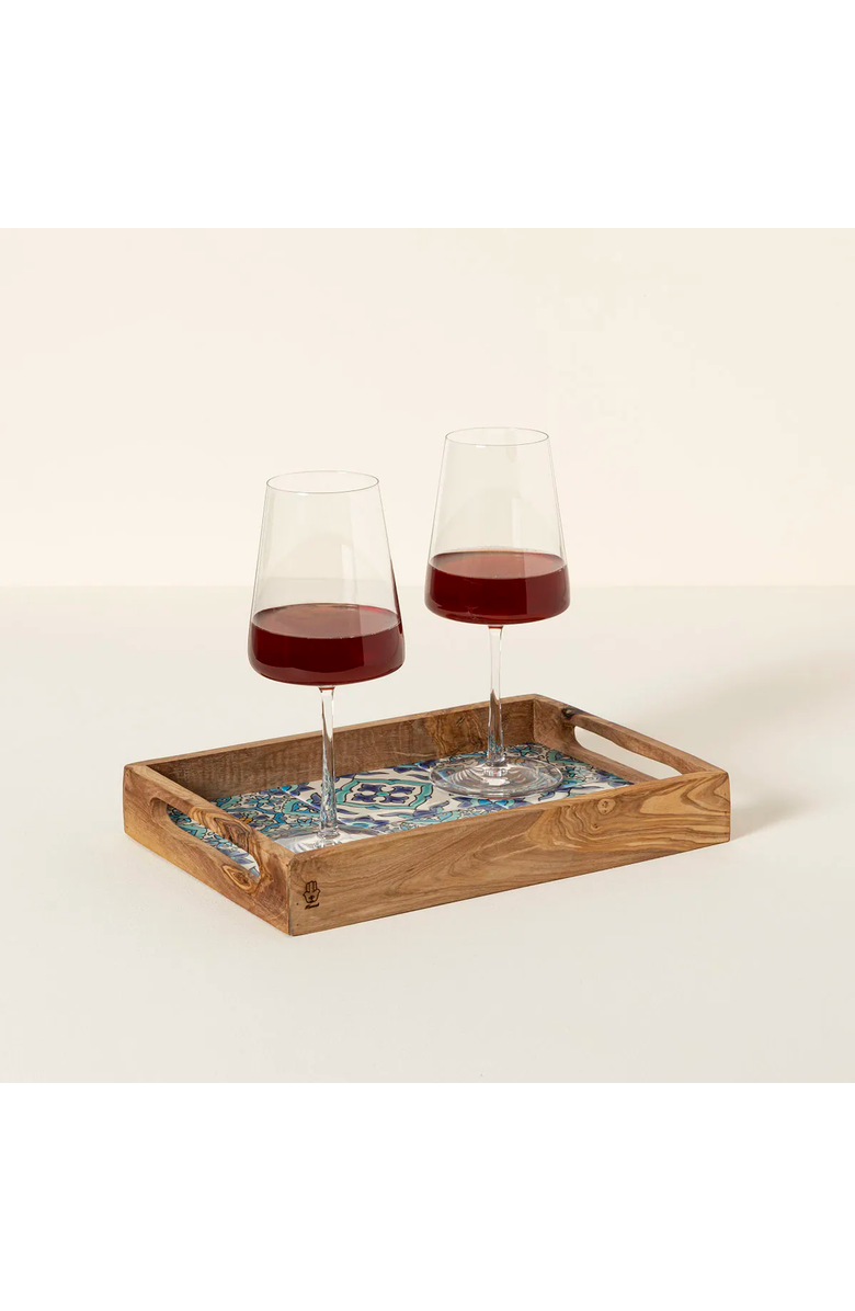 Uncommon Goods Sea & Sky Tunisian Tile Tray by Kamsah, Alternate, color, 