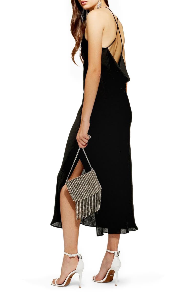 Plain Satin Slipdress, Alternate, color, BLACK