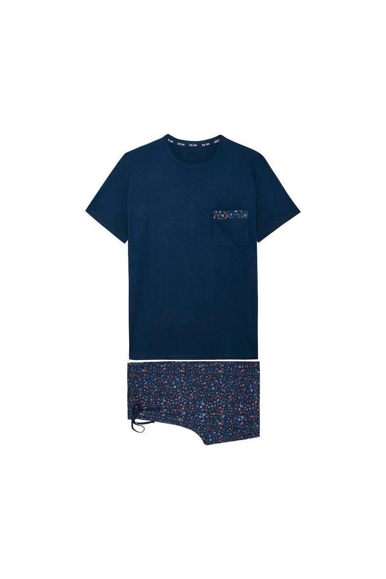 Broceliande Short Pajama Set, Main, color, Navy Print