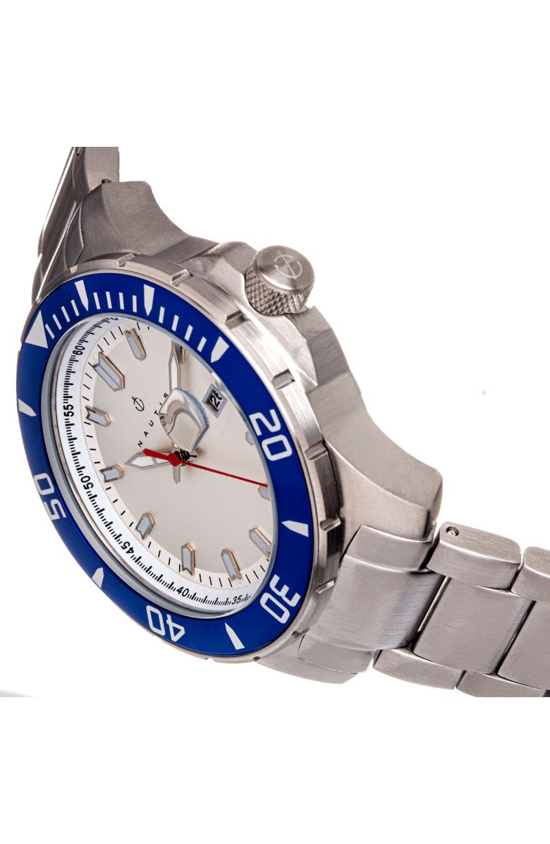 Nautis Admiralty Pro 200 Bracelet Watch w/Date, Alternate, color, Blue/White
