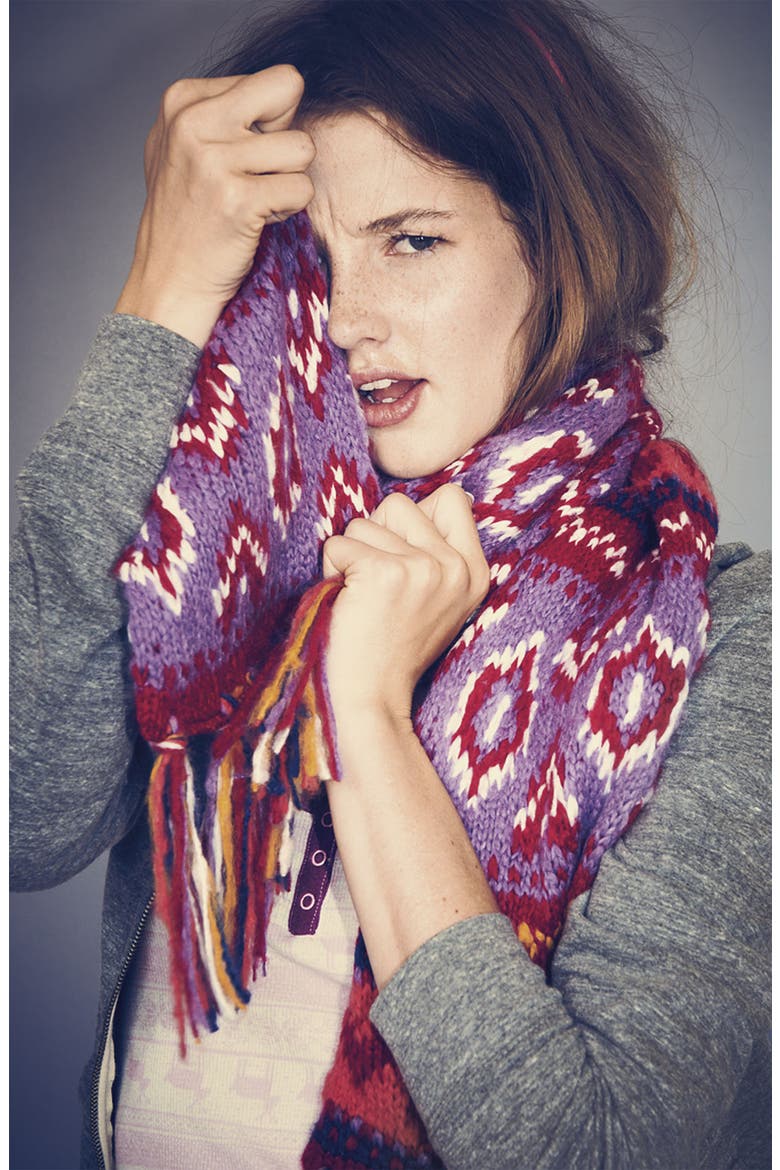 Fair Isle Scarf, Alternate, color, PINK MULTI