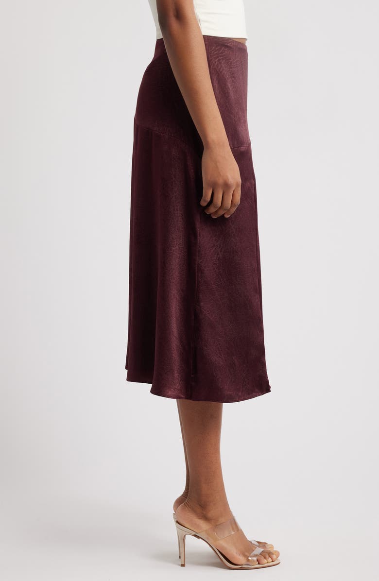 Mistress Rocks Slit Satin Midi Skirt, Alternate, color, Dark Cherry