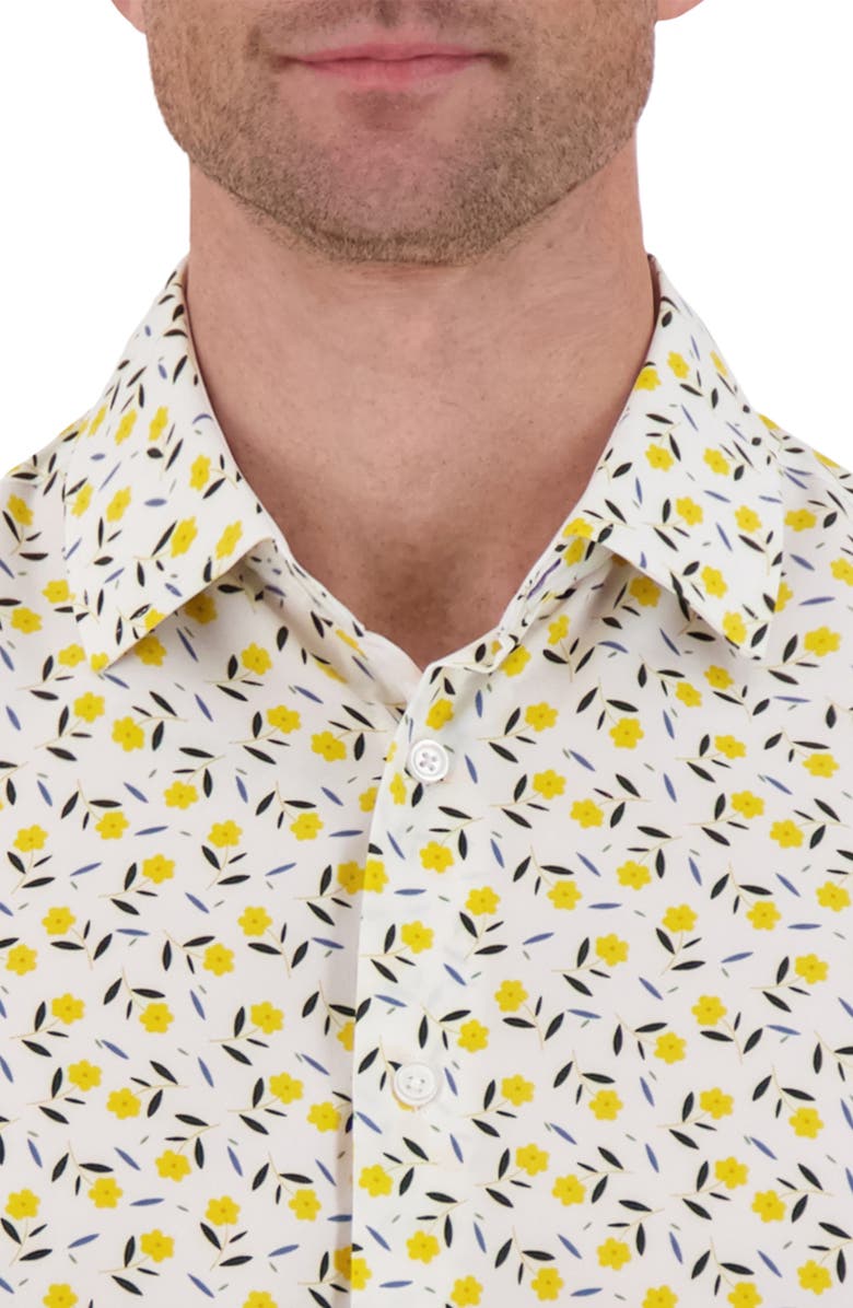 Report Collection Slim Fit Floral Performance Dress Shirt, Alternate, color, 01 White