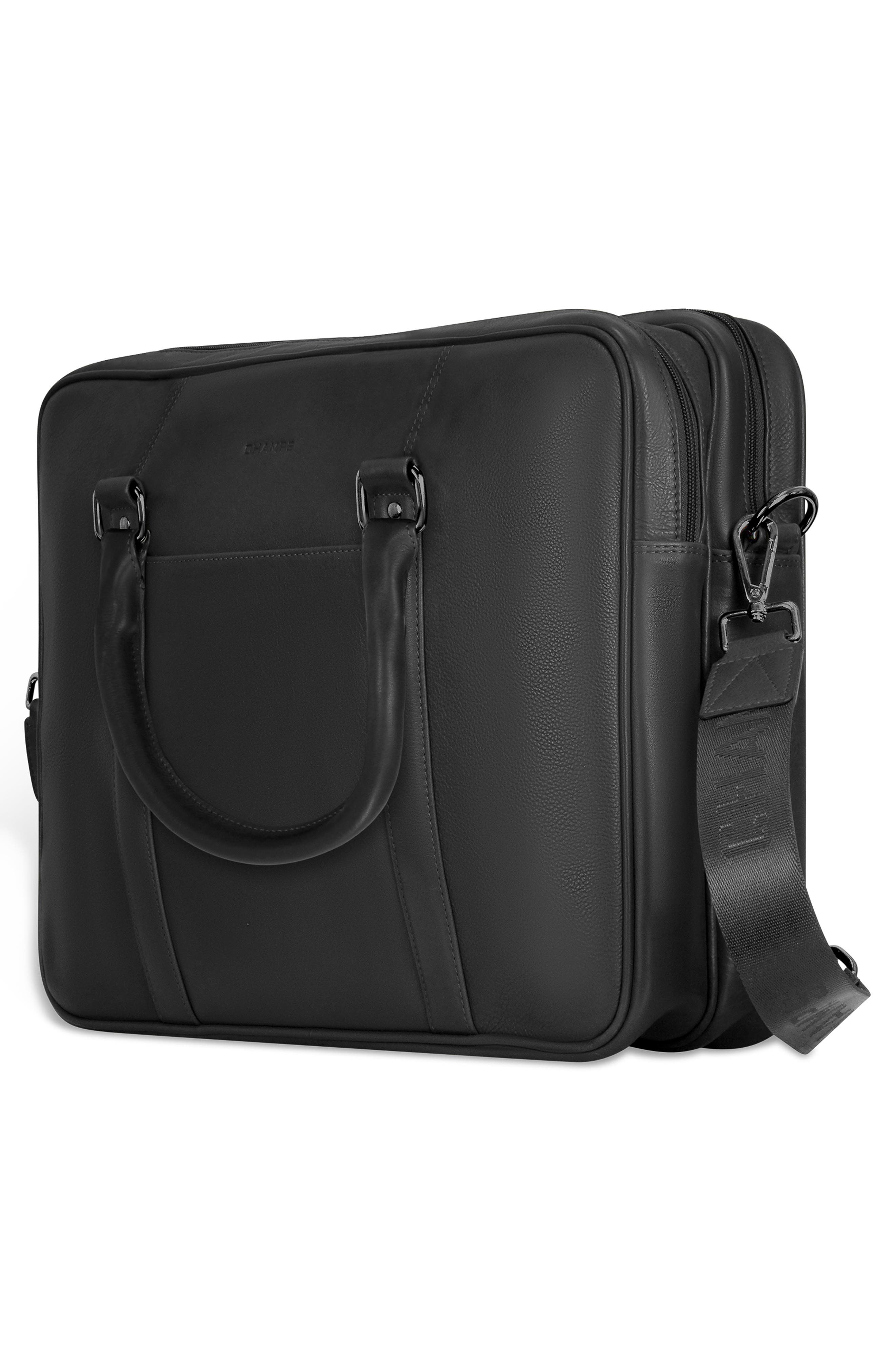 CHAMPS Onyx Leather Briefcase, Alternate, color, Black