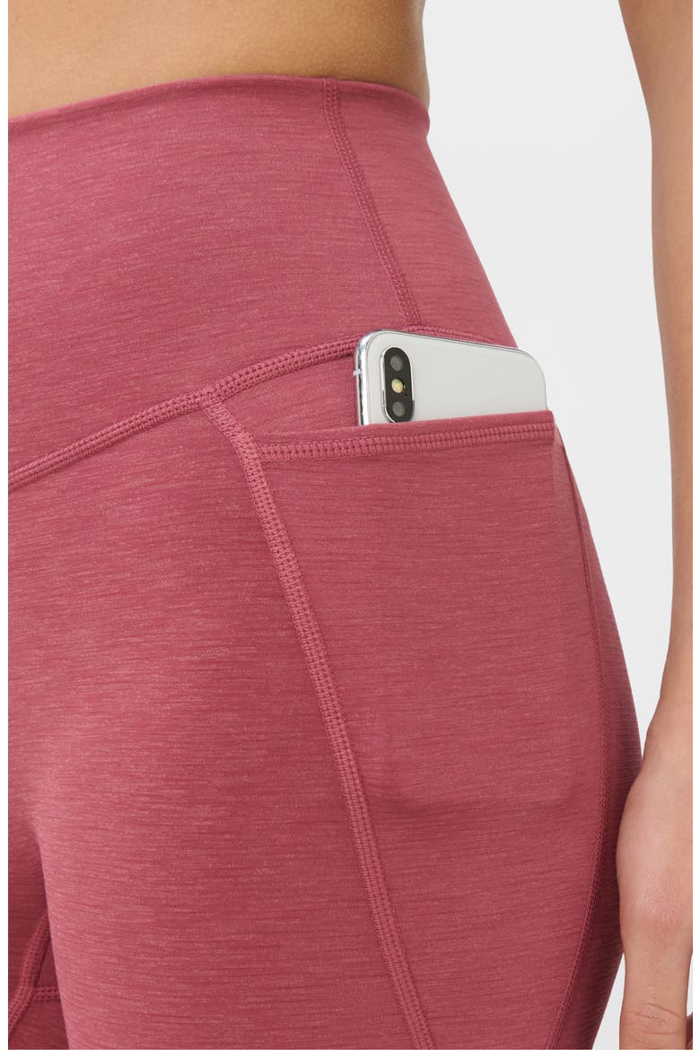 Ultimate Move High Waist Pocket Bike Shorts, Alternate, color, SIENNA PINK MARL