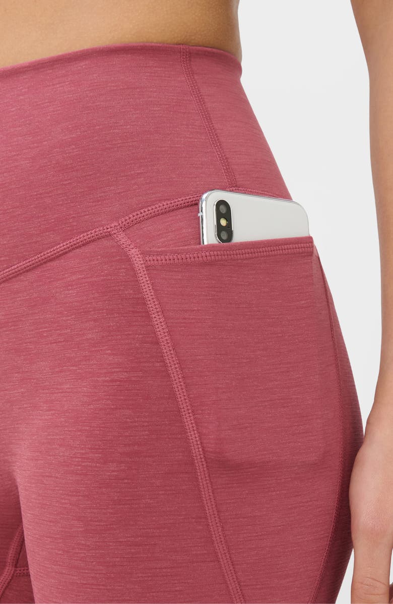Sweaty Betty Ultimate Move High Waist Pocket Bike Shorts, Alternate, color, Sienna Pink Marl