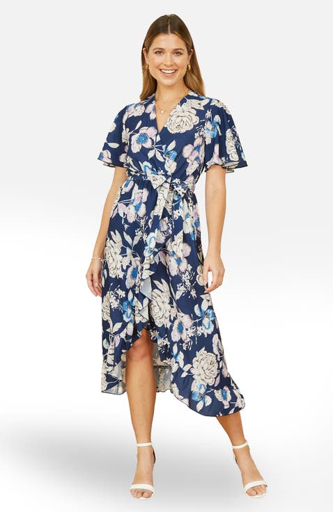 Floral Midi Wrap Dress