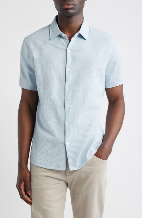 Manny Short Sleeve Knit Button-Up Shirt