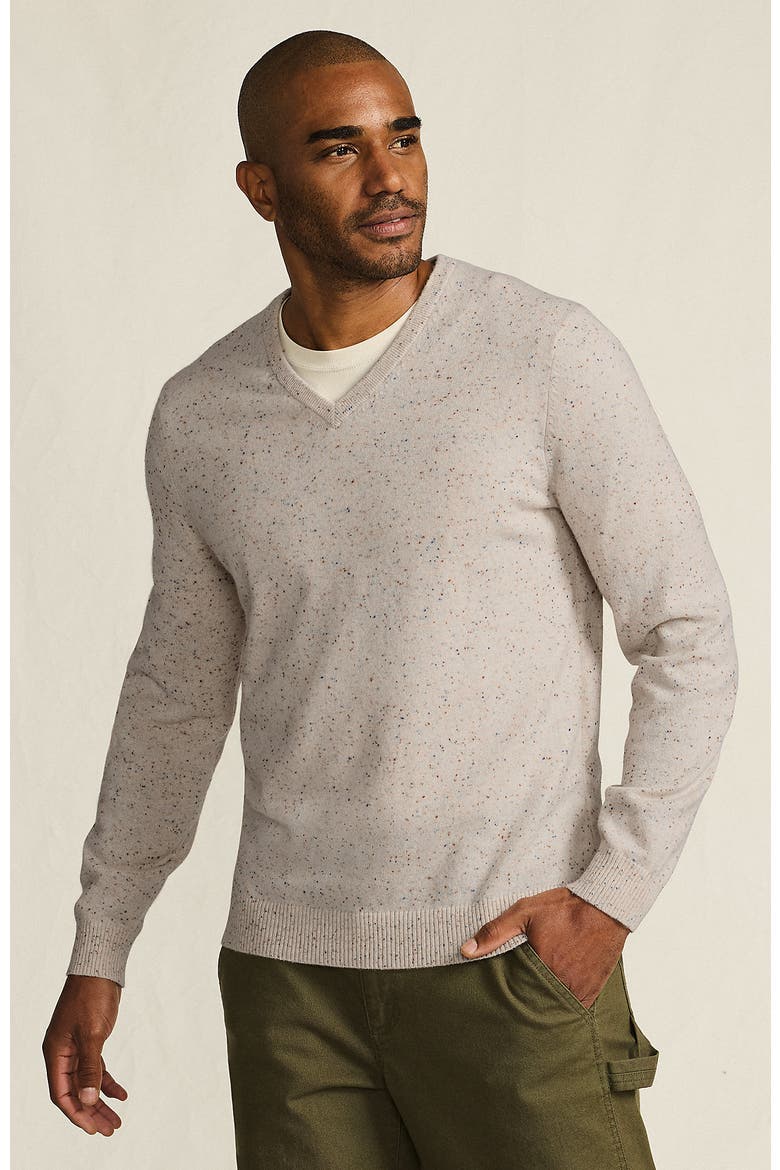 Fine Gauge Cashmere V-neck Sweater, Main, color, Solstice Donegal