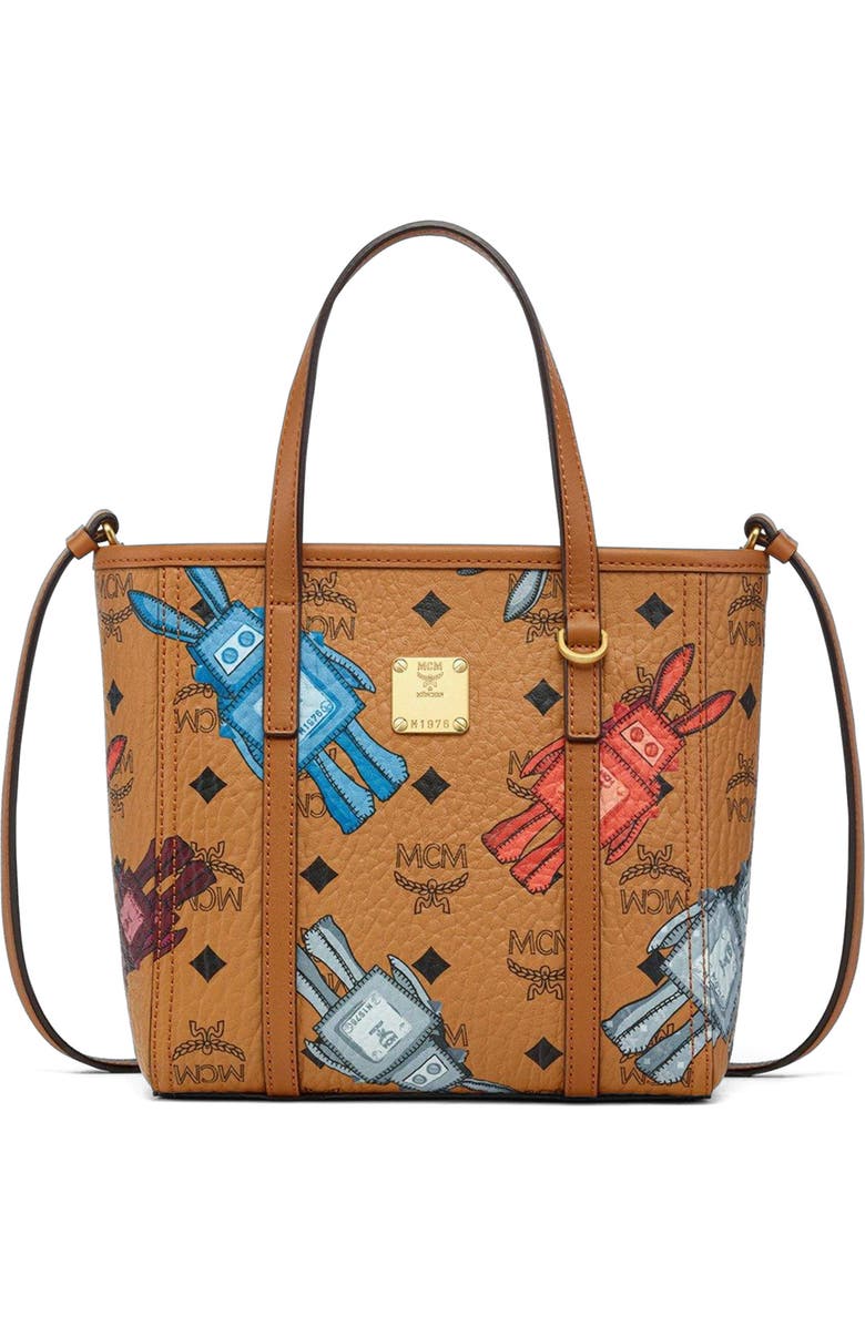 MCM Mini Toni Top-Zip Shopper in Rabot Visetos, Main, color,
