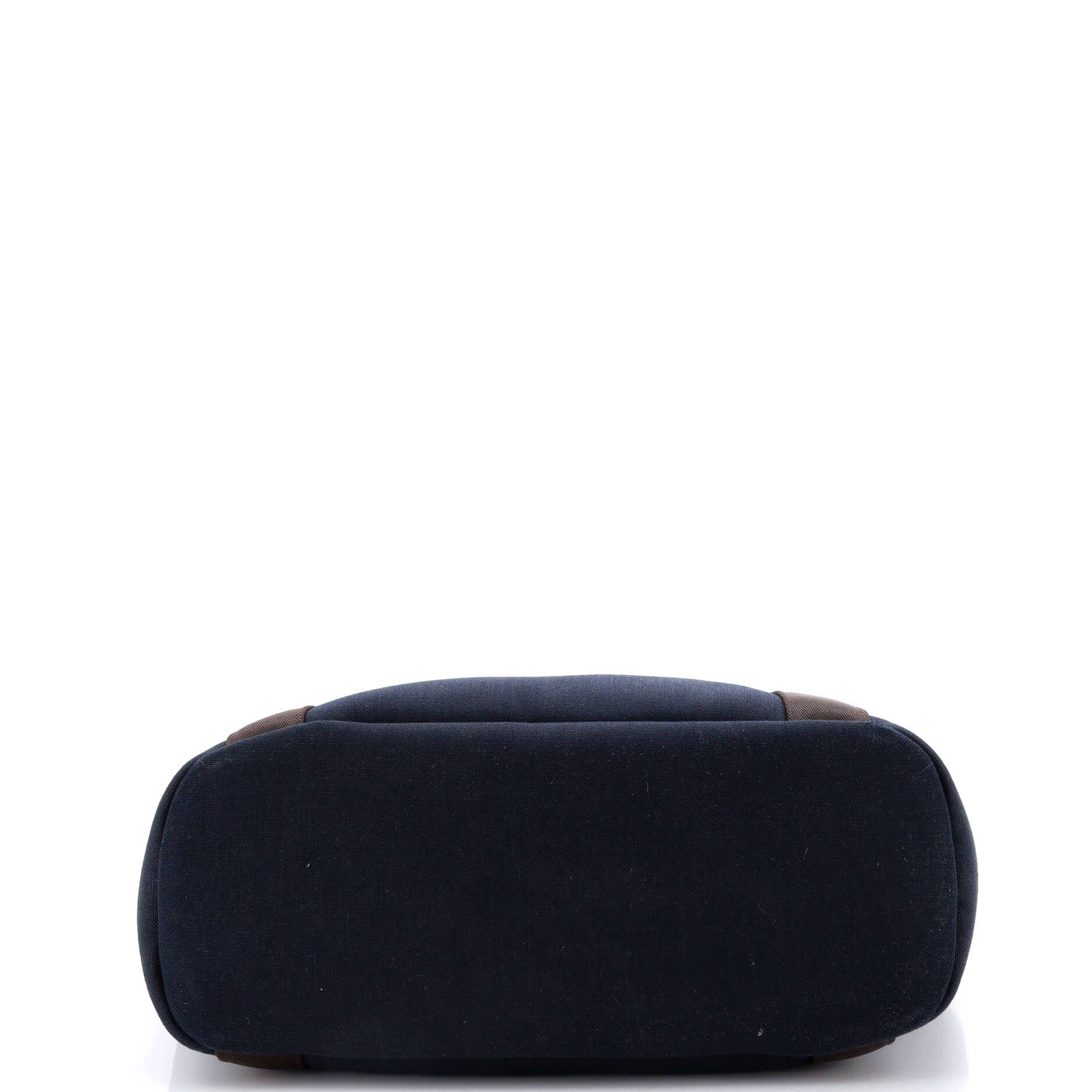 Pre-Owned Hermes Sac De Pansage Groom Handbag Canvas, Alternate, color, Bleu Nuit