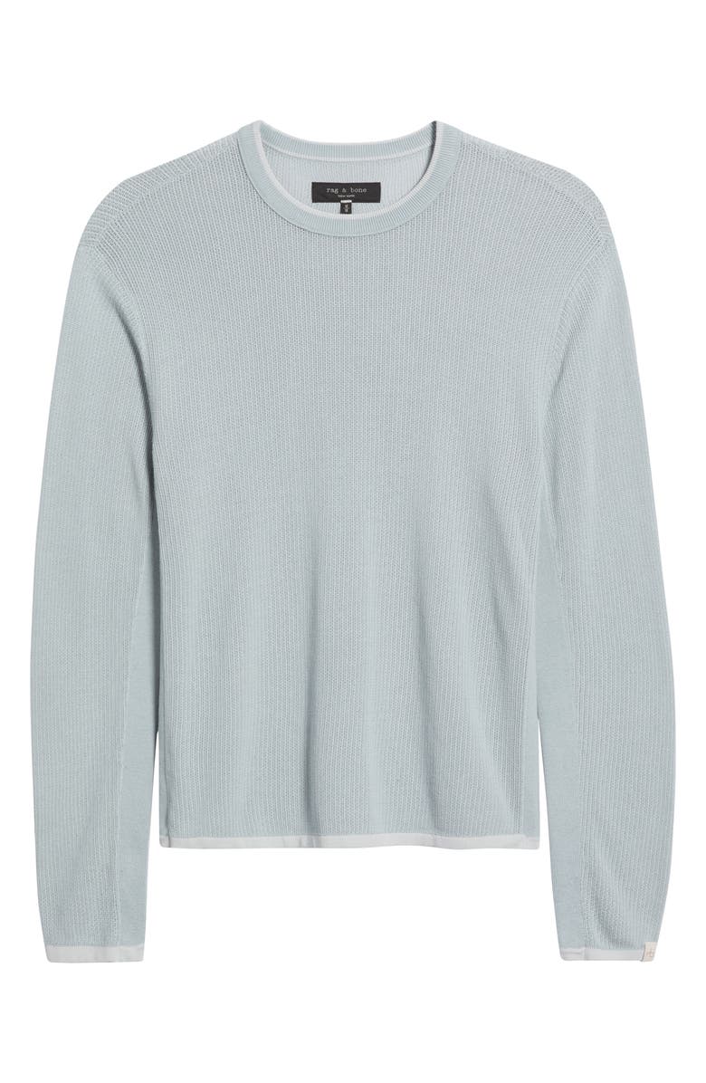 rag & bone Harvey Crewneck Cotton Sweater, Alternate, color, Ltblue