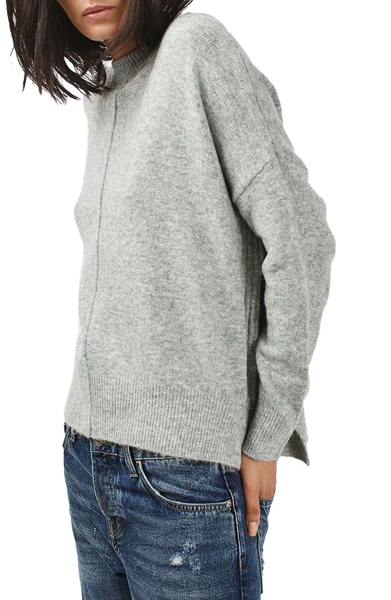 Topshop Zip Side Sweater, Main, color, 