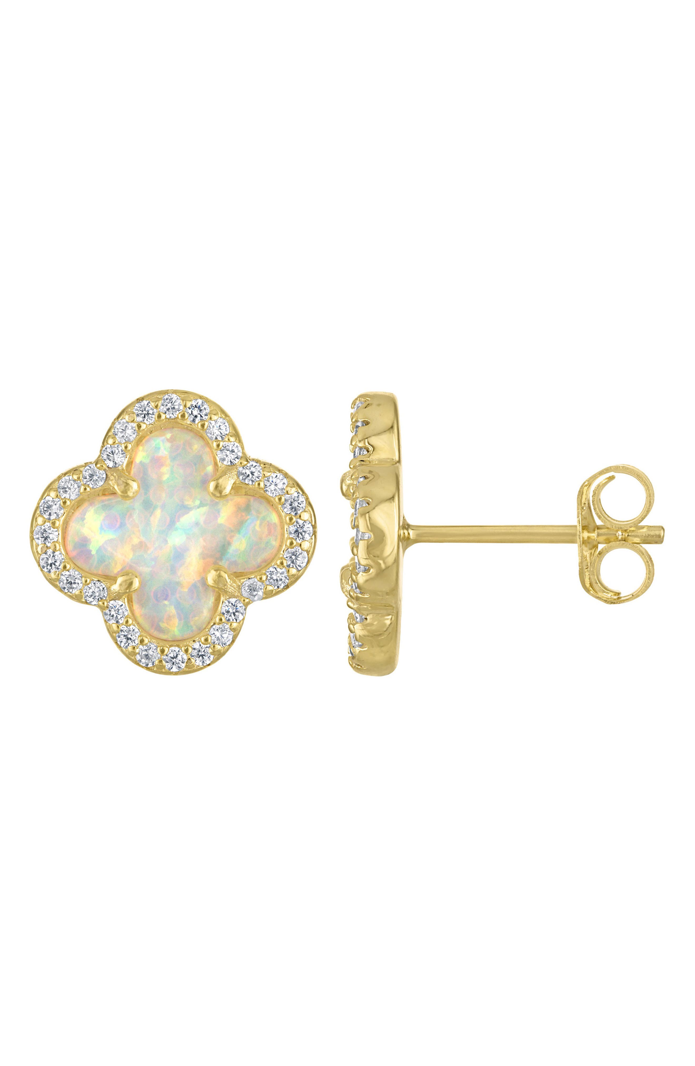 FZN Kids' Opal Clover Stud Earrings