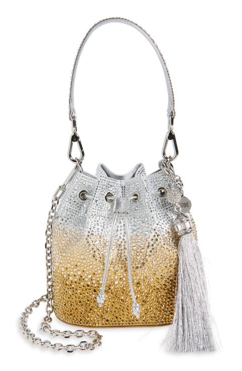 Piper Ombré Crystal Embellished Bucket Bag