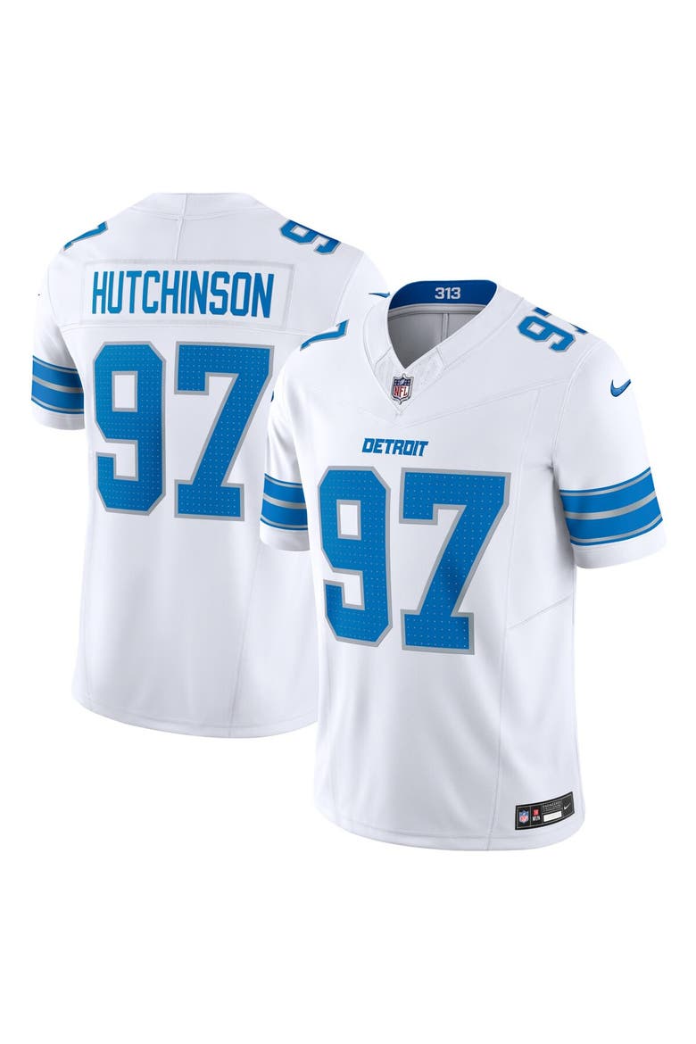 Men's Nike Aidan Hutchinson White Detroit Lions Vapor F.U.S.E. Limited Jersey, Main, color, White