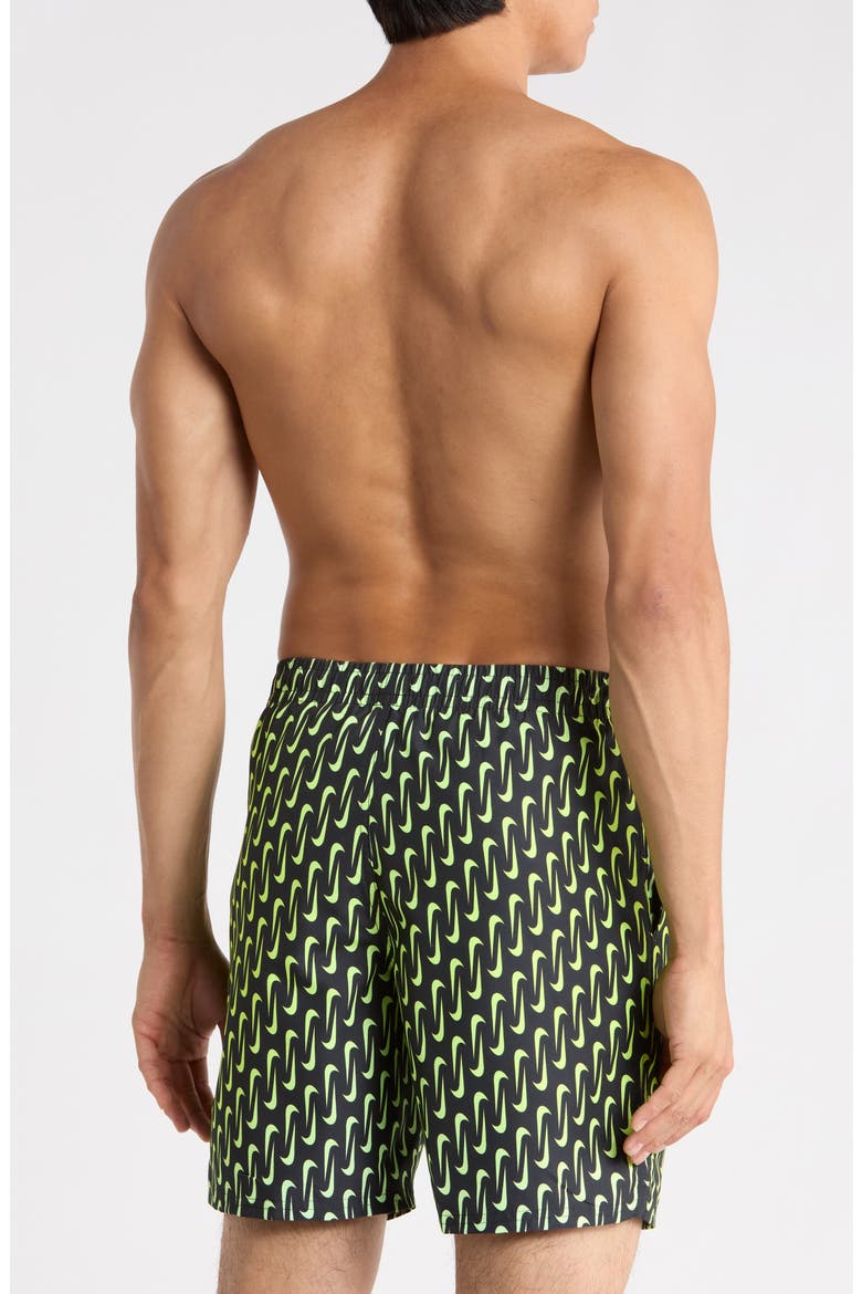 7-Inch Breaker Swoosh Swim Shorts, Alternate, color, BLACK