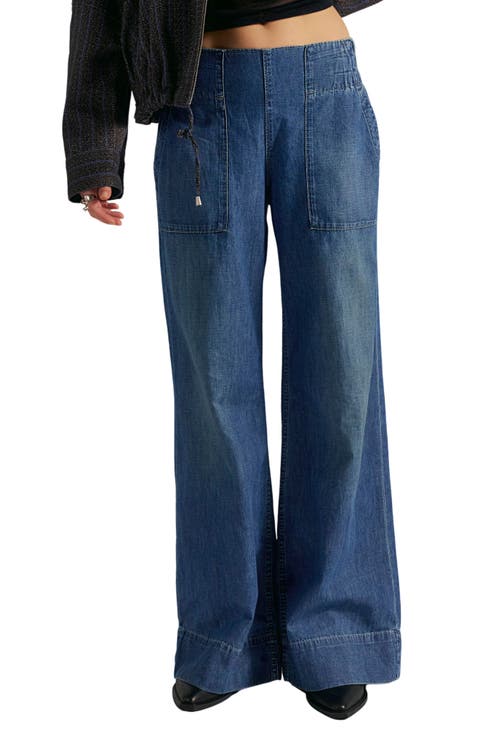 Breezy Pull-On Wide Leg Jeans