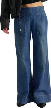 Free People Breezy Pull-On Wide Leg Jeans