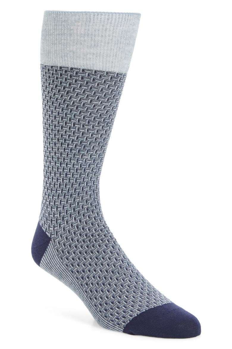 Dog Bone Texture Crew Socks, Main, color, MARINE BLUE