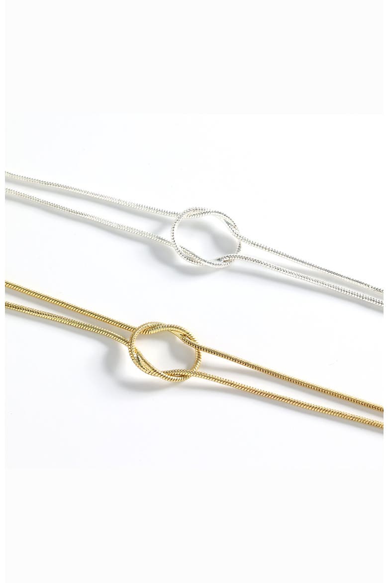 Dainty Knot Bracelet, Alternate, color, Silver