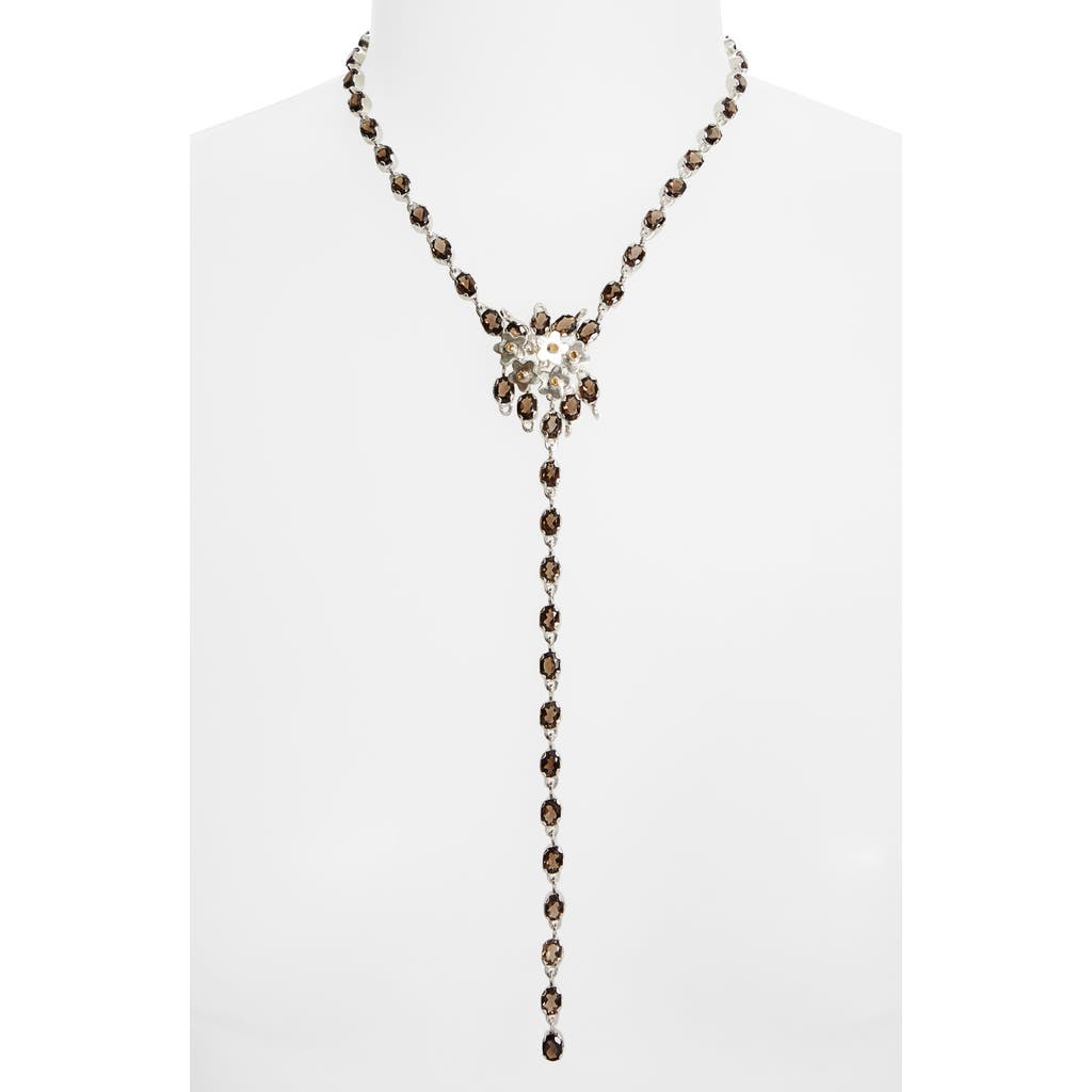 Shana Cave Tentril Y-necklace In Silver Smoky Quartz
