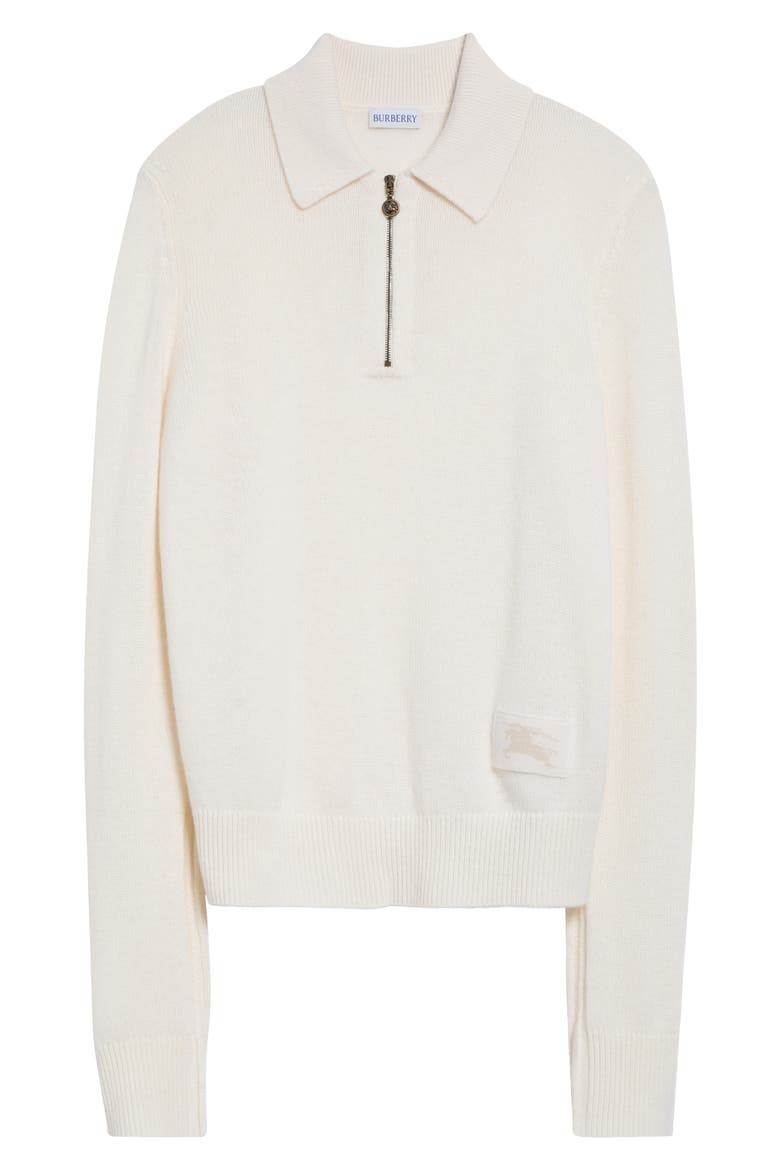 Cait EKD Long Sleeve Quarter Zip Cashmere Polo Sweater, Main, color, CERAMIC WHITE