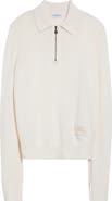 Burberry Cait EKD Long Sleeve Quarter Zip Cashmere Polo Sweater