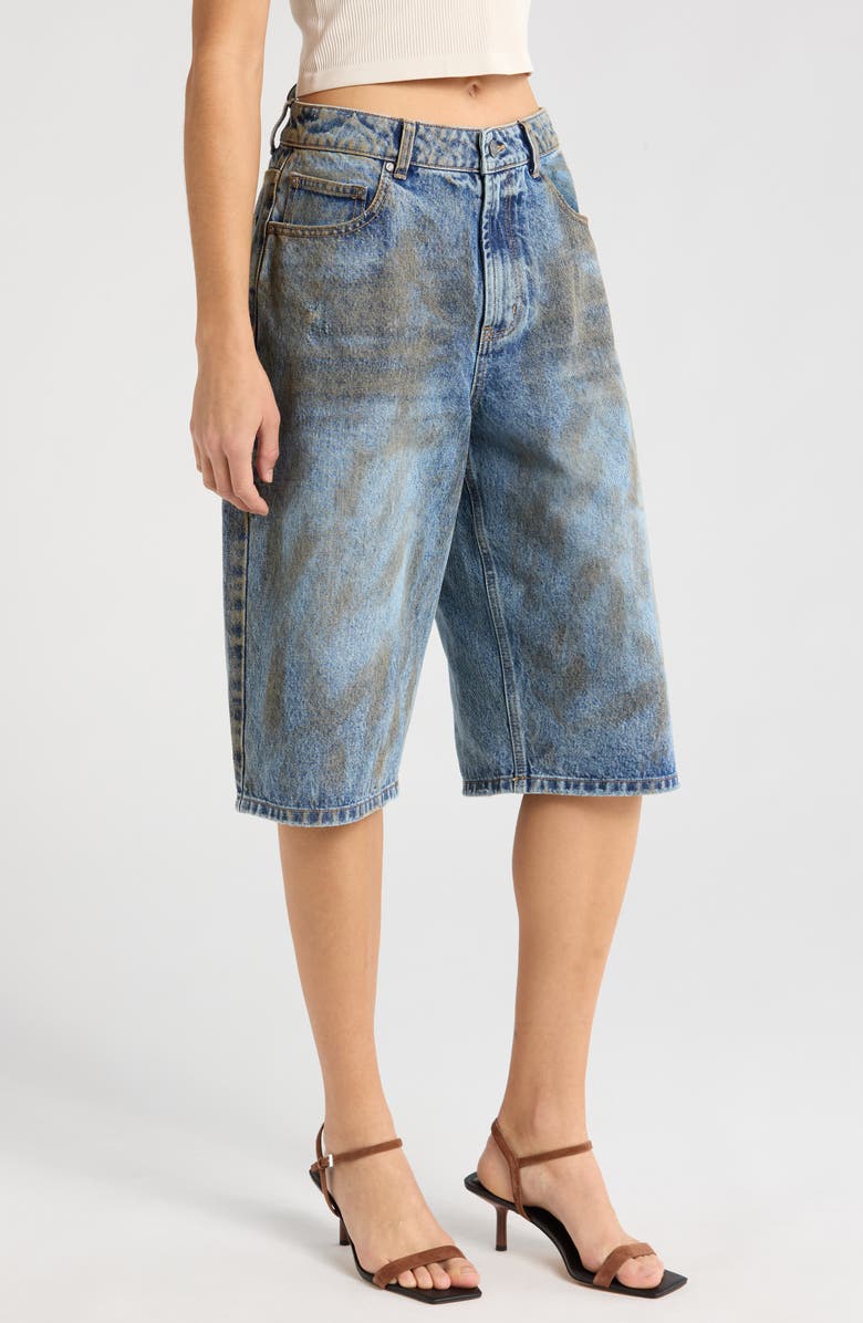 AFRM Derby Long Denim Shorts, Alternate, color,