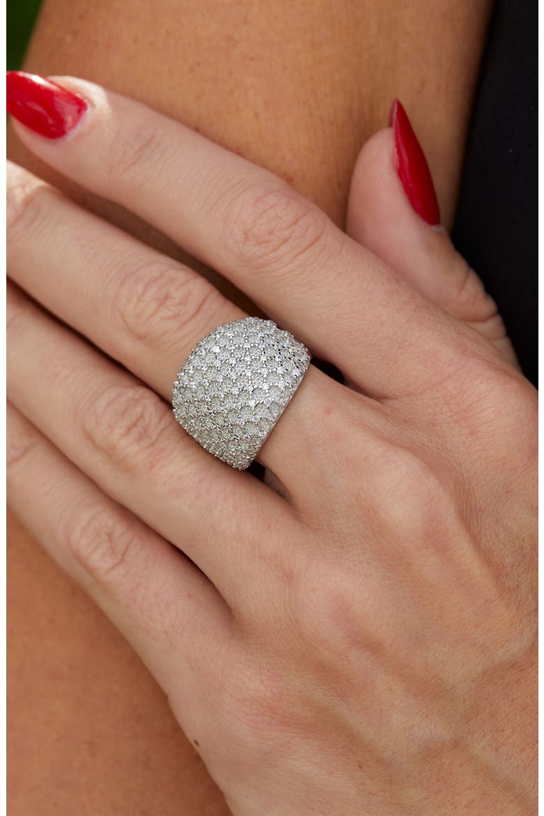 Bombay Sterling Silver Pavé Cubic Zirconia Ring, Alternate, color, WHITE