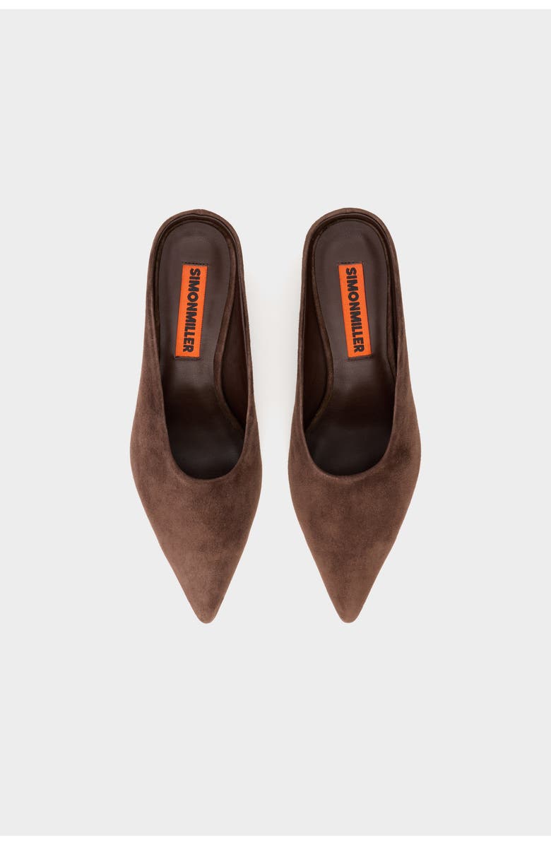 SIMONMILLER Suede Pointed Gala Mule - Chocolate, Alternate, color, Chocolate