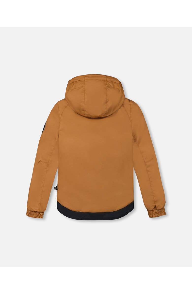 Deux par Deux Boy's Two Piece Snowsuit Solid Brown Jacket And Grey Landscape Printed Brown Trees, Alternate, color,