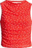 Open Edit Ruched Mesh Tank Top