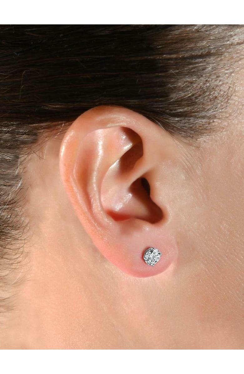 2 Ct TW Round Lab Grown Diamond Studs 14K Gold With Screw Backs