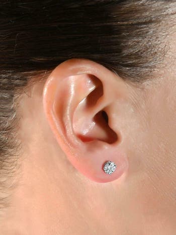 2 Ct TW Round Lab Grown Diamond Studs 14K Gold With Screw Backs