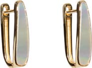 Argento Vivo Sterling Silver Mother-of-Pearl Oblong Hoop Earrings