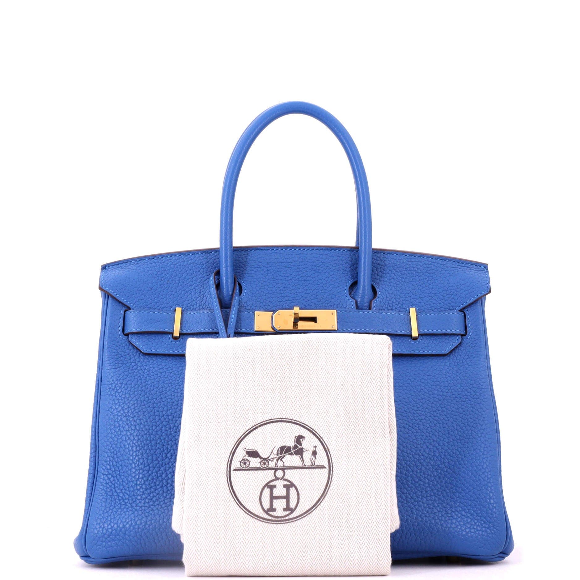 Birkin Handbag Blue Clemence with Gold Hardware 30, Alternate, color, Blue