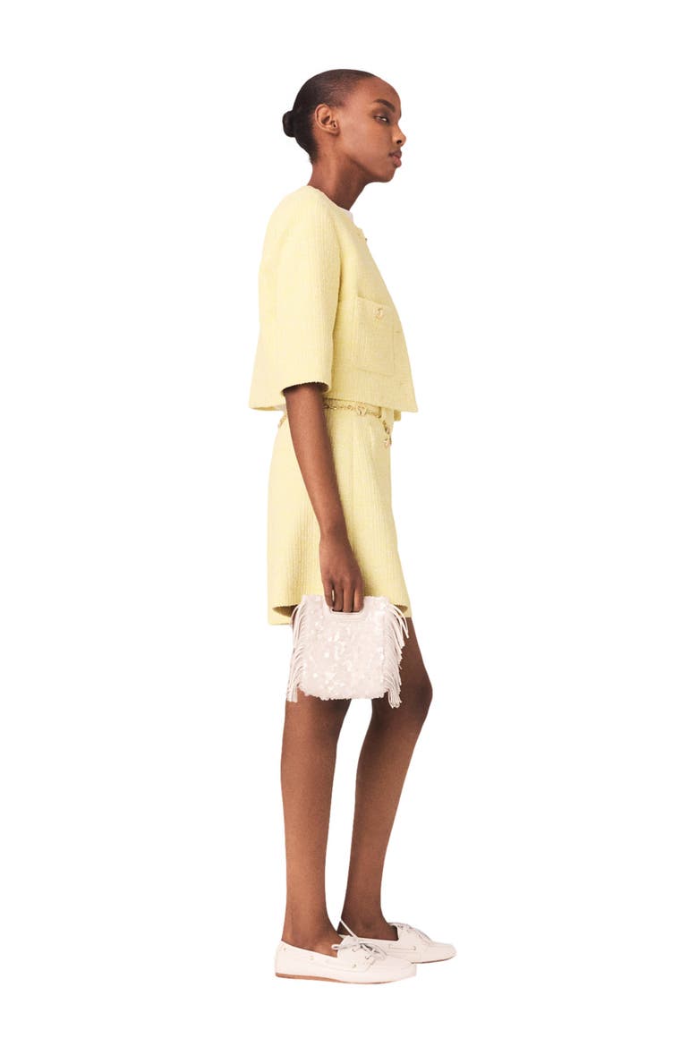 Tweed shorts, Alternate, color, Pale yellow