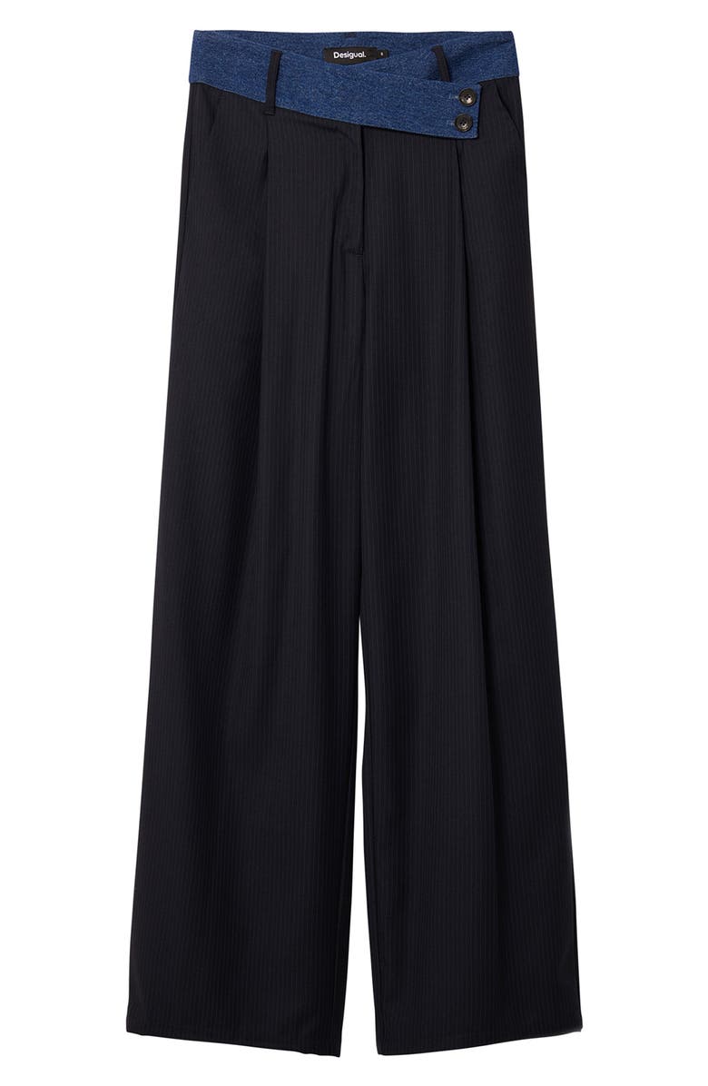 Desigual Garona Crossover Waist Wide Leg Pants, Alternate, color, 