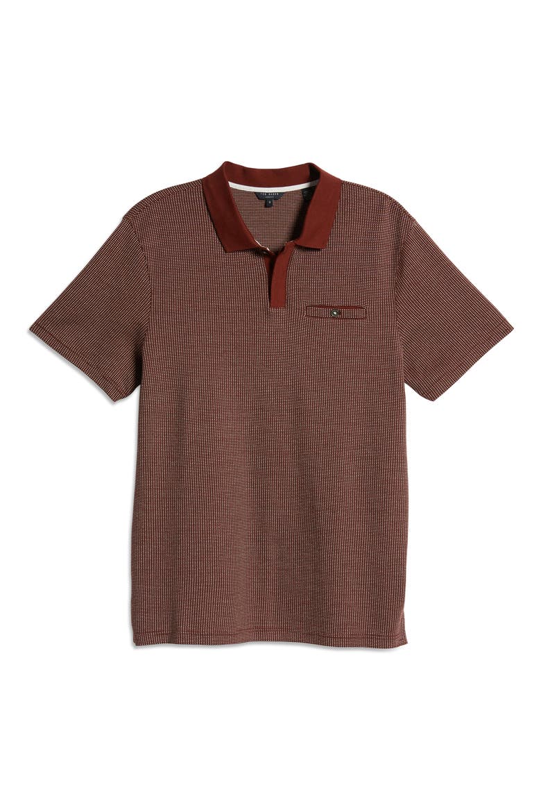 Men's Lastovo Dobby Stitch Short Sleeve Polo, Alternate, color, BURNT RED