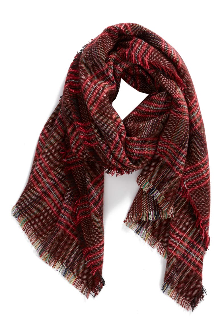 Checkered Scarf, Alternate, color, OXBLOOD