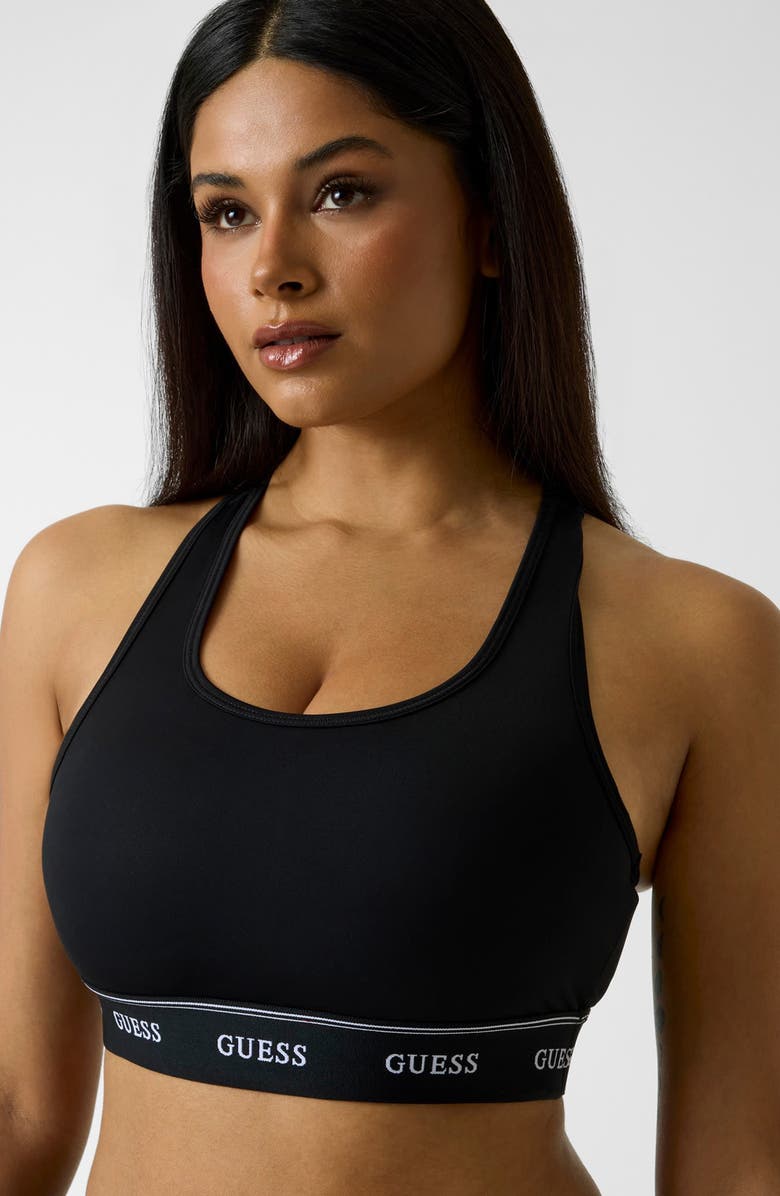 GUESS Alba Sports Bra, Alternate, color, Black