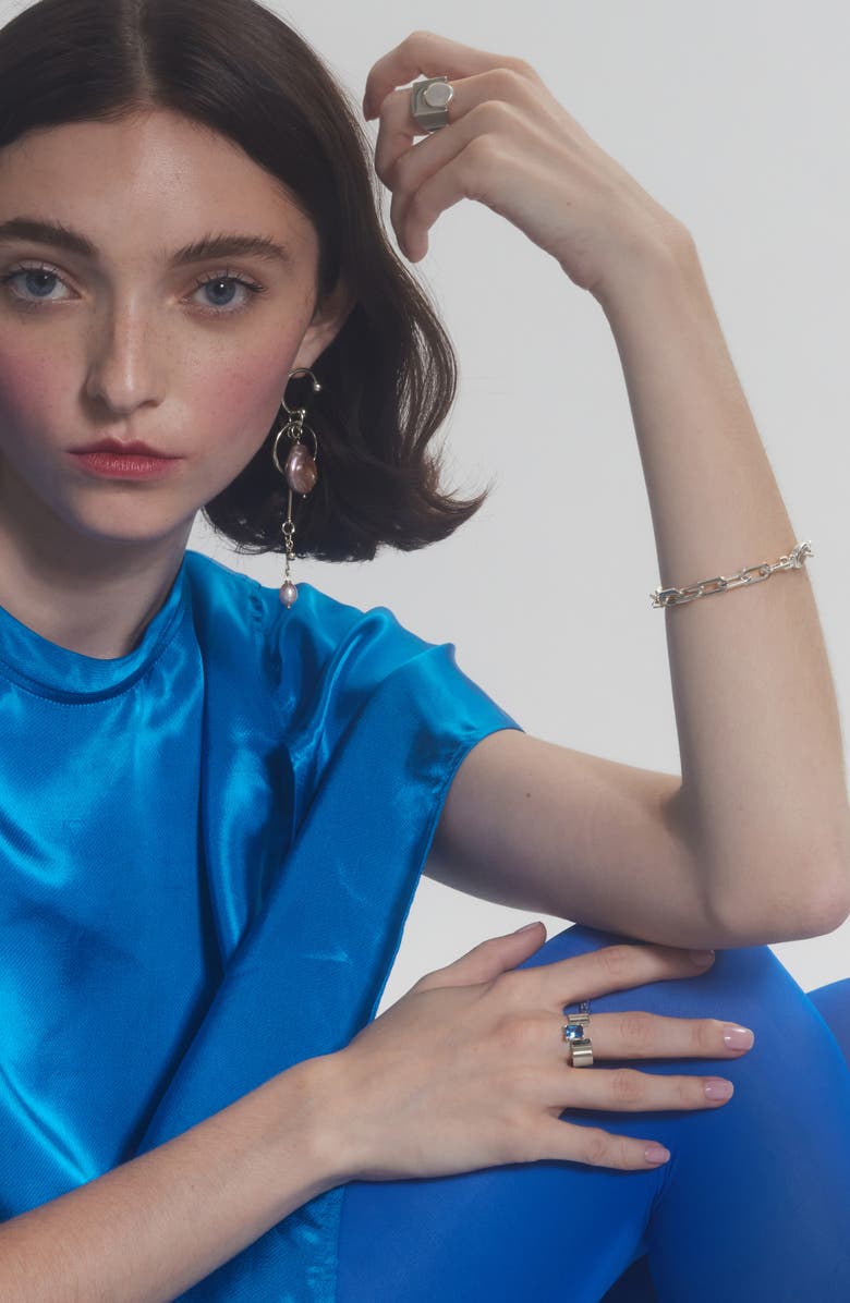 Lady Grey Octagon Chain Bracelet, Alternate, color, Silver