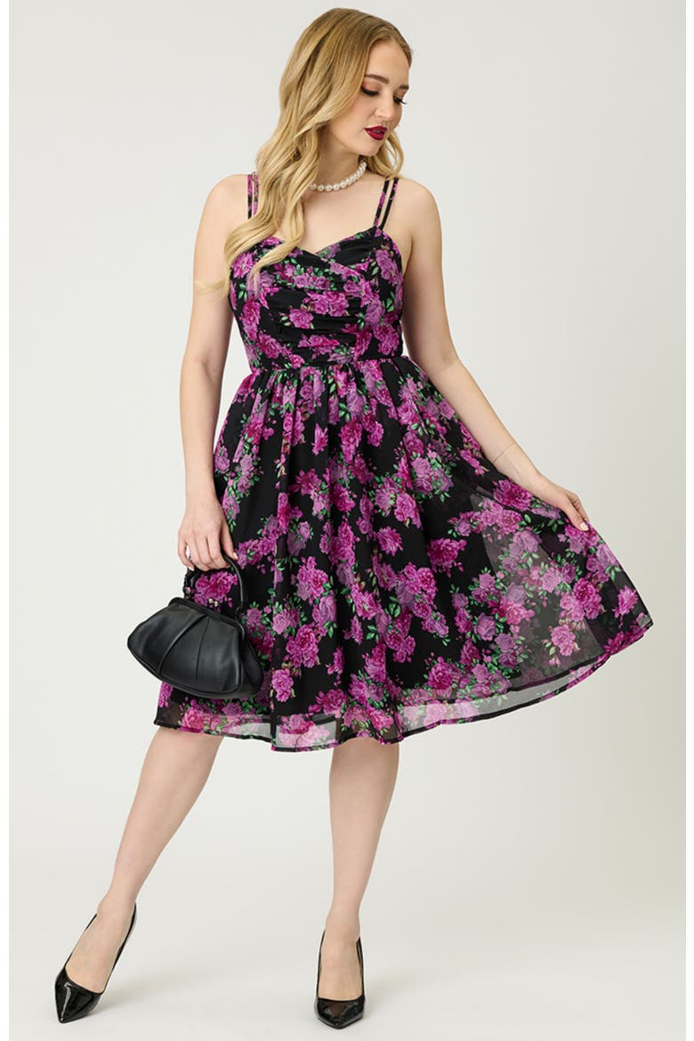 Reed Swing Dress, Alternate, color, Black & Purple Floral